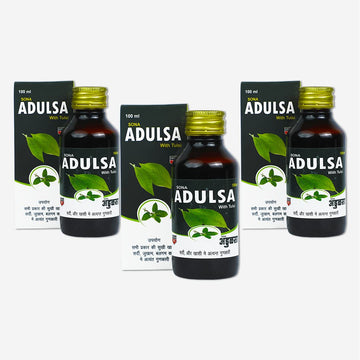 Sona Adulsa With Tulsi Syrup - 100ml (Pack of 3)
